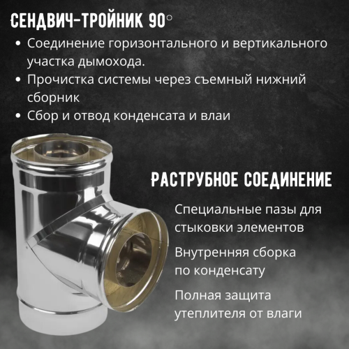 Сэндвич тройник 87 из нержавейки