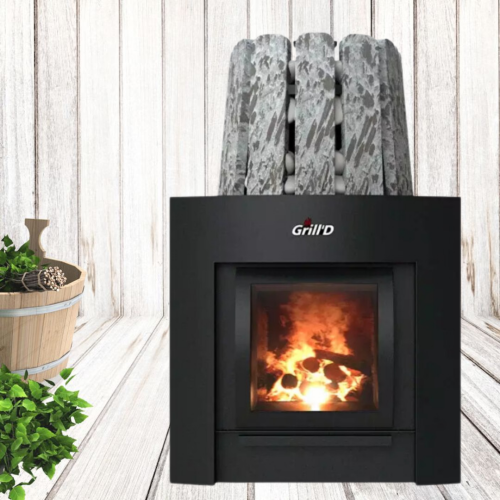 Банная печь Grill'D Cometa Vega 350 Window Max Stone Pro (Серпентинит)