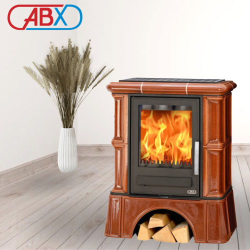 Керамическая печь камин ABX Bavaria LI, с чугунной топкой, с кафельным цоколем в Витебске