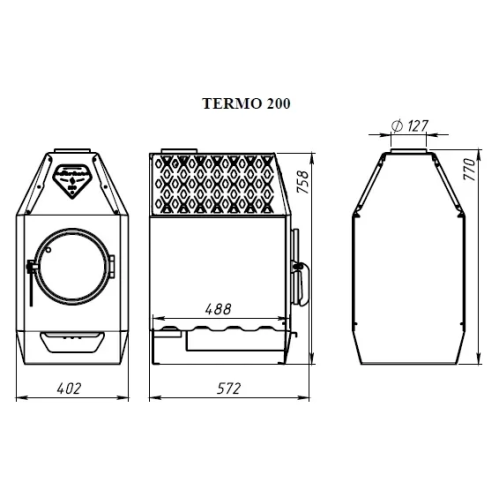 Отопительная печь Ермак Stoker TERMO 200-C (2024)