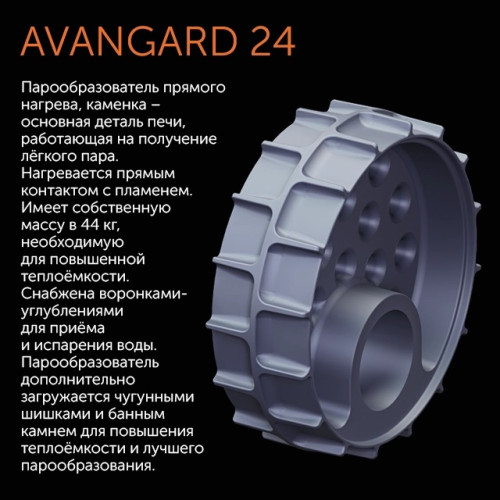 Чугунная печь для бани Гефест AVANGARD ЗК (25) (П2)