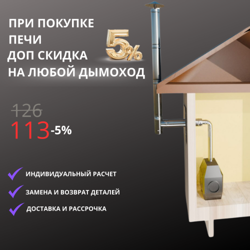 Отопительная печь Берёзка Кадет 2 ДТ3 -стекло