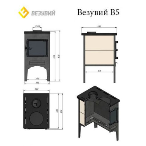 Отопительная печь Везувий В5